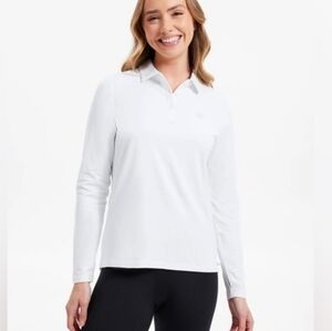 Solbari 50SPF Long Sleeve Polo Shirt / Sun shirt White size medium
